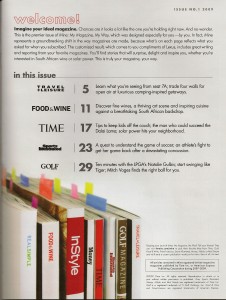 Time Inc's mine table of contents mine's TOC