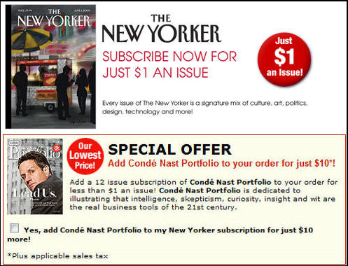 The New Yorker and Condé Nast's Portfolio sub offer