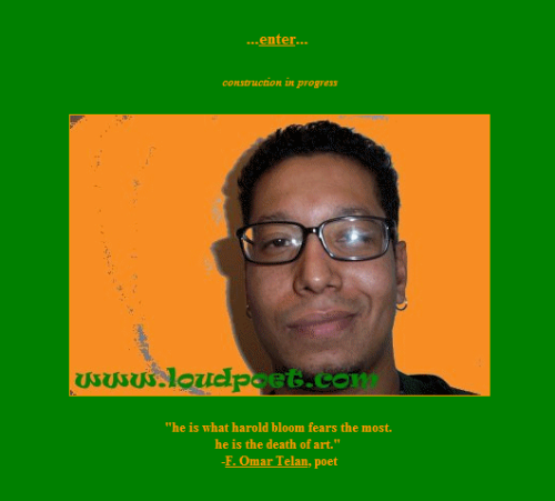 loudpoet.com in February 2002, via The Wayback Machine