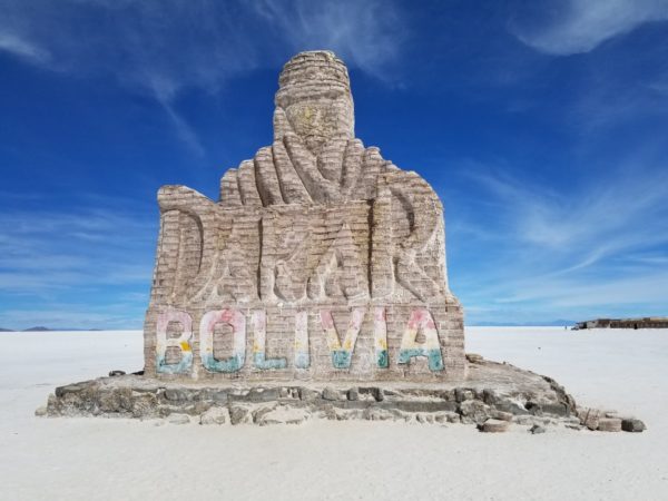 Dakar Bolivia Sign at Salar de Uyuni - Guy LeCharles Gonzalez, 2018