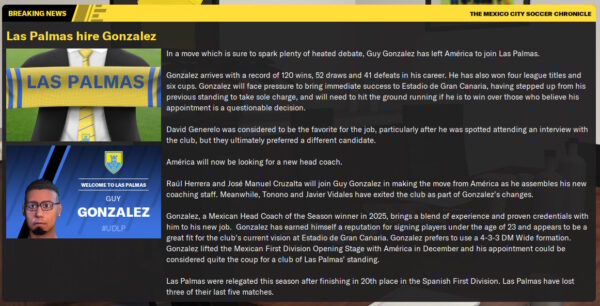 Las Palmas hiring announcement.