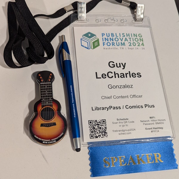 Speaker's badge from the Publishing Innovation Forum