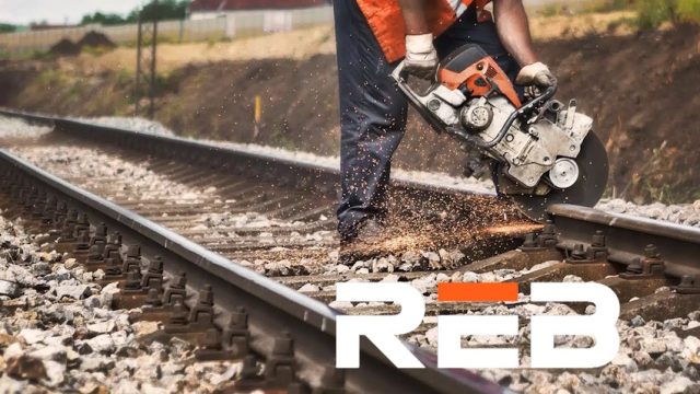 REB Logo with railroad worker